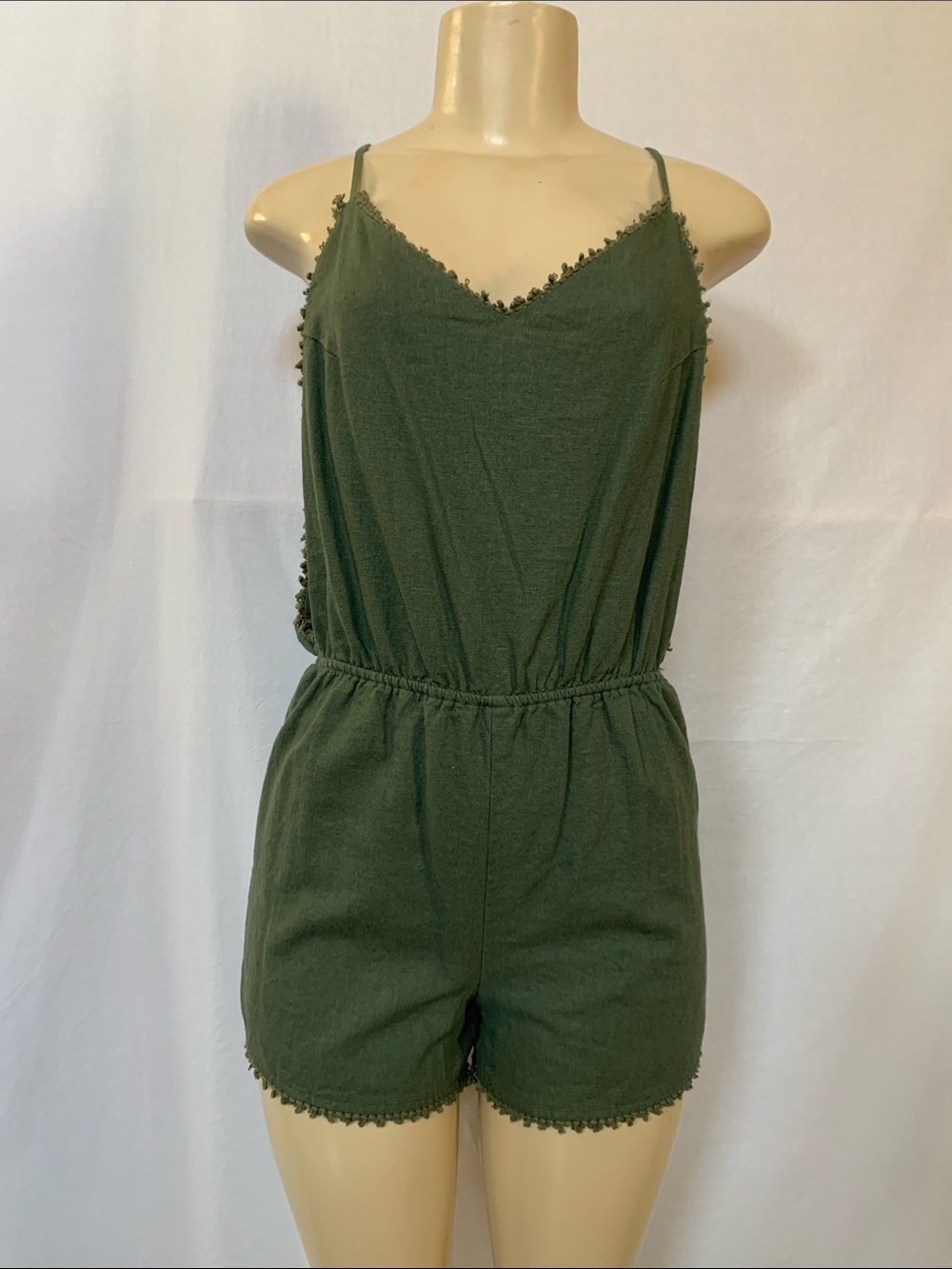 LOVE TREE Olive Green One-Piece Romper Size Small